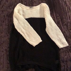 black and white sweater